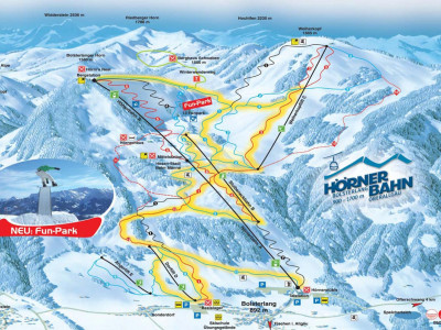 Pistenplan  im Skigebiet Bolsterlang - Hörnerbahn - ein Skigebiet in Allgäu