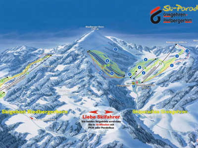 Pistenplan  im Skigebiet Grasgehren - Bolgengrat - ein Skigebiet in Allgäu