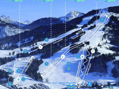 Pistenplan  im Skigebiet Jungholz - ein Skigebiet in Tirol