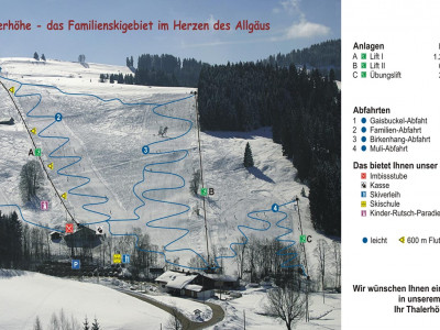 Pistenplan  im Skigebiet Missen - Thaler Höhe - ein Skigebiet in Allgäu