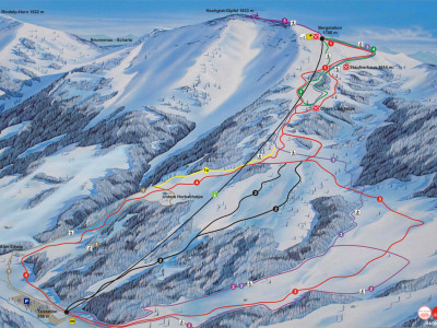 Pistenplan  im Skigebiet Oberstaufen - Hochgrat - ein Skigebiet in Allgäu