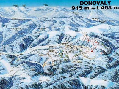 Pistenplan  im Skigebiet Donovaly - ein Skigebiet in Niedere Tatra