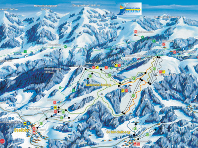 Pistenplan  im Skigebiet Oberstaufen - Steibis - ein Skigebiet in Allgäu
