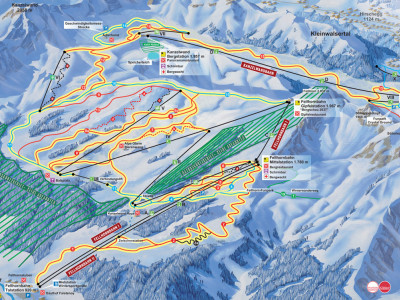 Pistenplan  im Skigebiet Fellhorn - Kanzelwand - ein Skigebiet in Allgäu