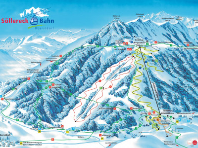 Pistenplan  im Skigebiet Oberstdorf - Söllereck - ein Skigebiet in Allgäu