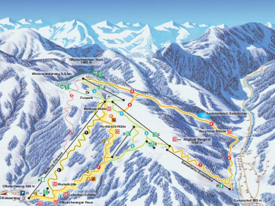 Pistenplan  im Skigebiet Ofterschwang - ein Skigebiet in Allgäu