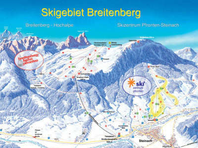 Pistenplan  im Skigebiet Pfronten - Breitenberg - ein Skigebiet in Allgäu