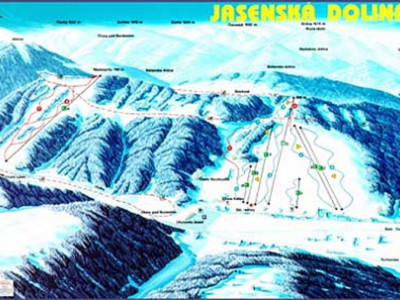 Pistenplan  im Skigebiet Jasenska Dolina - ein Skigebiet in Große Fatra