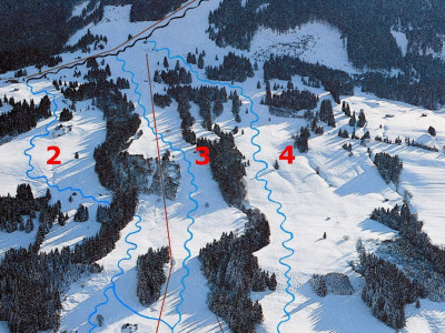 Pistenplan  im Skigebiet Wertach - Buron - ein Skigebiet in Allgäu