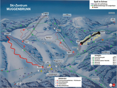 Pistenplan  im Skigebiet Muggenbrunn - ein Skigebiet in Schwarzwald