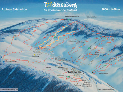 Pistenplan  im Skigebiet Todtnauberg - ein Skigebiet in Schwarzwald