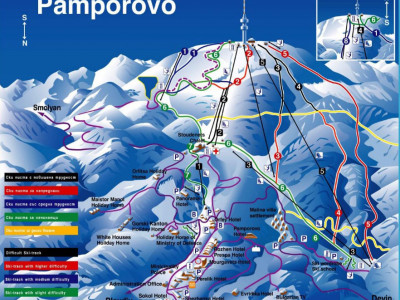 Pistenplan  im Skigebiet Pamporovo - ein Skigebiet in Rhodopen
