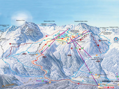 Pistenplan  im Skigebiet Gargellen - ein Skigebiet in Vorarlberg