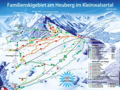 Pistenplan  im Skigebiet Heuberg-Arena - ein Skigebiet in Vorarlberg