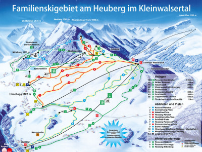 Pistenplan  im Skigebiet Heuberg-Arena - ein Skigebiet in Vorarlberg