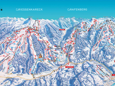 Pistenplan  im Skigebiet Alpendorf - St. Johann - ein Skigebiet in Salzburger Land