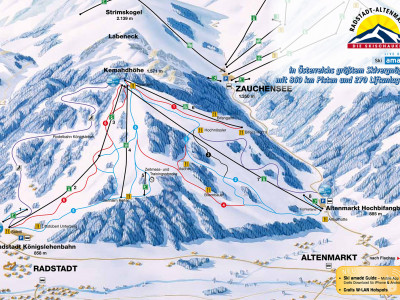 Pistenplan  im Skigebiet Radstadt - Altenmarkt - ein Skigebiet in Salzburger Land