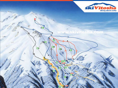 Pistenplan  im Skigebiet Vitosha - ein Skigebiet in Vitosha