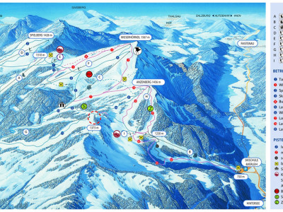 Pistenplan  im Skigebiet Gaissau - Hintersee - ein Skigebiet in Salzburger Land