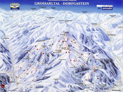 Pistenplan  im Skigebiet Großarltal - ein Skigebiet in Salzburger Land