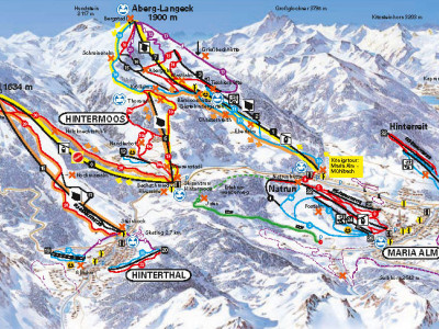 Pistenplan Maria Alm im Skigebiet Hochkönig - Mühlbach - ein Skigebiet in Salzburger Land