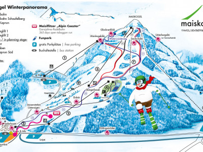 Pistenplan  im Skigebiet Kaprun - Maiskogel - ein Skigebiet in Salzburger Land