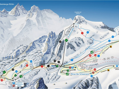 Pistenplan  im Skigebiet Almenwelt Lofer - ein Skigebiet in Salzburger Land