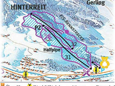 Pistenplan  im Skigebiet Saalfelden - Hinterreit - ein Skigebiet in Salzburger Land