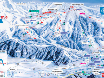 Pistenplan  im Skigebiet Werfenweng - ein Skigebiet in Salzburger Land