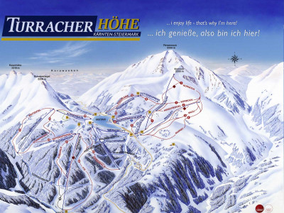 Pistenplan  im Skigebiet Turracher Höhe - ein Skigebiet in Kärnten