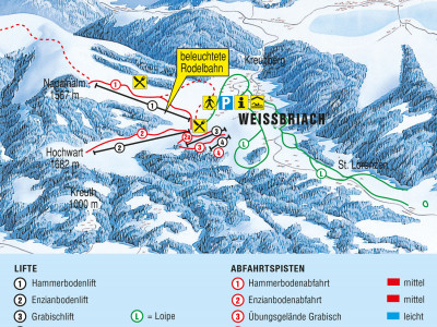 Pistenplan  im Skigebiet Gitschtal - Weissbriach - ein Skigebiet in Kärnten