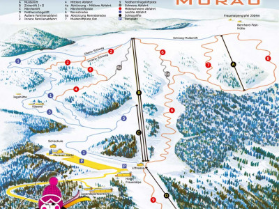 Pistenplan  im Skigebiet Frauenalpe - ein Skigebiet in Steiermark