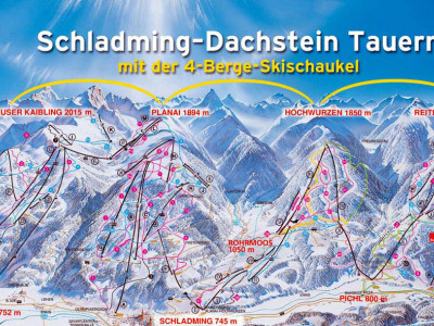 Pistenplan  im Skigebiet Hauser Kaibling - ein Skigebiet in Steiermark