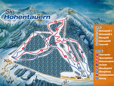 Pistenplan  im Skigebiet Hohentauern - ein Skigebiet in Steiermark