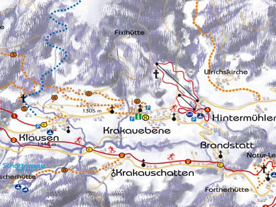 Pistenplan  im Skigebiet Krakautal - Tockneralmlift - ein Skigebiet in Steiermark