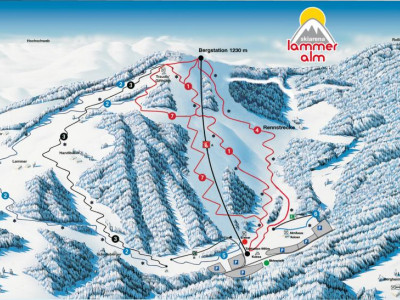 Pistenplan  im Skigebiet Lammeralm - ein Skigebiet in Steiermark