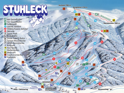 Pistenplan  im Skigebiet Stuhleck - ein Skigebiet in Steiermark