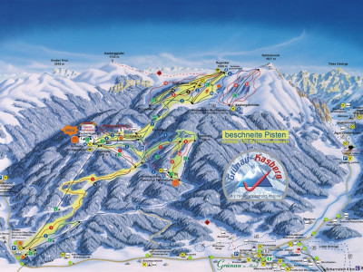 Pistenplan  im Skigebiet Kasberg - Grünau - ein Skigebiet in Oberösterreich