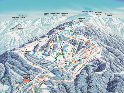 Pistenplan  im Skigebiet Hinterstoder - Höss - ein Skigebiet in Oberösterreich