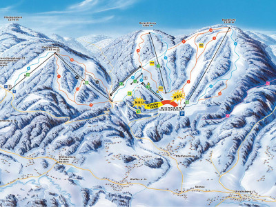 Pistenplan  im Skigebiet Hochficht - Schwarzenberg - ein Skigebiet in Oberösterreich