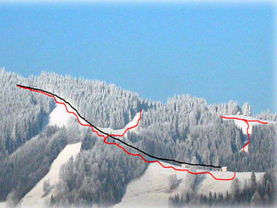 Pistenplan  im Skigebiet Maria Neustift - Glasenberg - ein Skigebiet in Oberösterreich