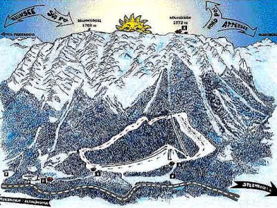 Pistenplan  im Skigebiet Hochlecken - ein Skigebiet in Oberösterreich