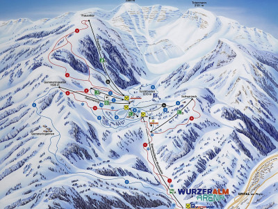 Pistenplan  im Skigebiet Wurzeralm - ein Skigebiet in Oberösterreich