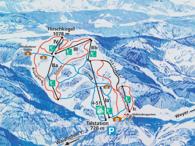 Pistenplan  im Skigebiet Forsteralm - ein Skigebiet in Oberösterreich