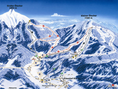 Pistenplan  im Skigebiet Lackenhof - Ötscher - ein Skigebiet in Niederösterreich