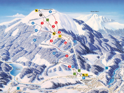 Pistenplan  im Skigebiet Mitterbach - ein Skigebiet in Niederösterreich
