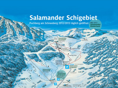 Pistenplan  im Skigebiet Puchberg - ein Skigebiet in Niederösterreich