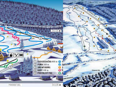 Pistenplan  im Skigebiet Zacler - ein Skigebiet in Riesengebirge