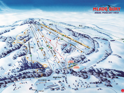 Pistenplan  im Skigebiet Mlade Buky - ein Skigebiet in Riesengebirge
