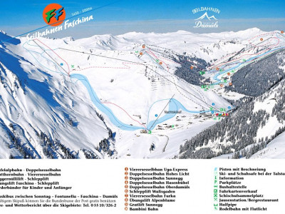 Pistenplan  im Skigebiet Faschina - Fontanella - ein Skigebiet in Vorarlberg